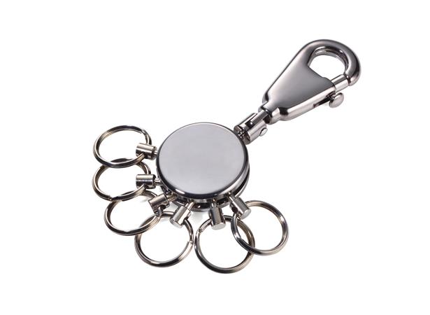 Kulcstartó, 6 gyűrűvel, TROIKA Patent, ezüst