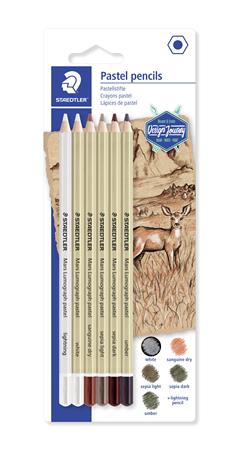 Pasztell ceruza készlet, hatszögletű, STAEDTLER Design Journey 100P, 6 különböző szín