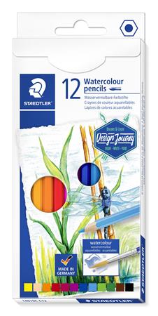 Akvarell ceruza készlet, hatszögletű, STAEDTLER® 146 10C, 12 különböző szín
