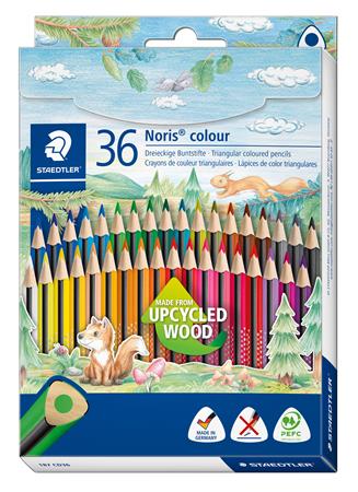 Színes ceruza készlet, háromszögletű, STAEDTLER Noris Colour 187, 36 különböző szín