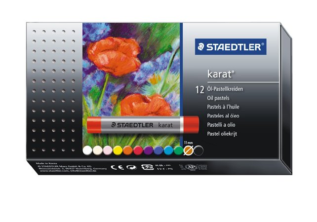 Olajpasztell kréta, STAEDTLER 2420, 12 különböző szín