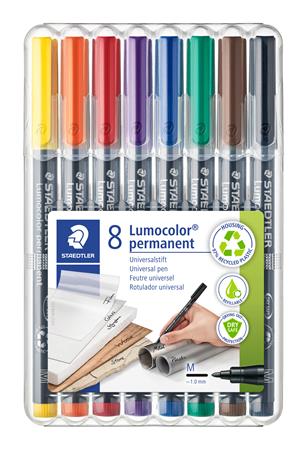 Alkoholos marker készlet, OHP, 1 mm, STAEDTLER Lumocolor® 317 M, 8 különböző szín