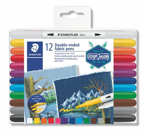 Textilfilc, kétvégű, STAEDTLER® 3190, 12 különböző szín