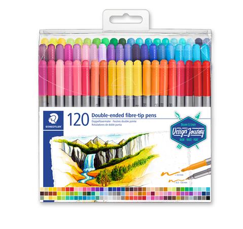 Rostirón készlet,  0,8/3,0 mm, kétvégű, STAEDTLER® 3200, 120 különböző szín