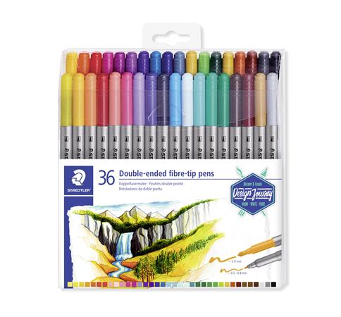 Rostirón készlet,  0,8/3,0 mm, kétvégű, STAEDTLER® 3200, 36 különböző szín