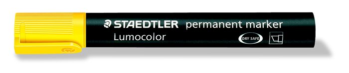 Alkoholos marker, 2-5 mm, vágott, STAEDTLER Lumocolor® 350, sárga