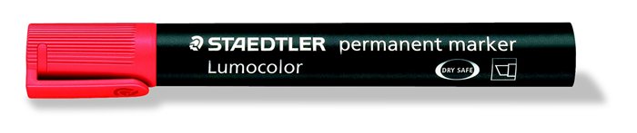 Alkoholos marker, 2-5 mm, vágott, STAEDTLER Lumocolor® 350, piros