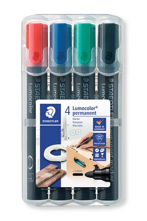 Alkoholos marker készlet, 2 mm, kúpos, STAEDTLER Lumocolor® 352, 4 különböző szín