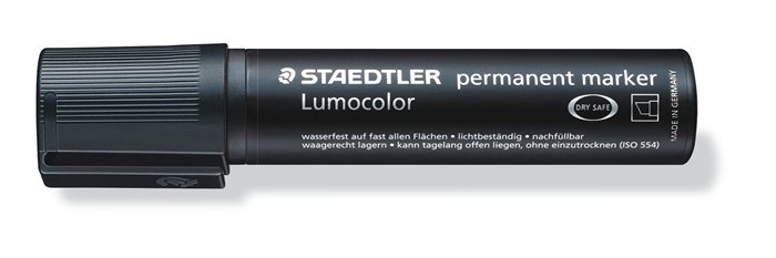 Alkoholos marker, 2-12 mm, vágott, STAEDTLER Lumocolor® 388, fekete