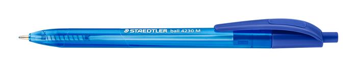 Golyóstoll, 0,5 mm, nyomógombos, STAEDTLER Ball 423 M, kék