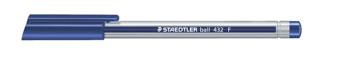 Golyóstoll, 0,3 mm, kupakos, STAEDTLER Ball 432, kék