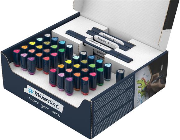 Kétvégű marker készlet, 52 darabos, SCHNEIDER Paint-It 040 Twin marker Set 1, 20 különböző szín