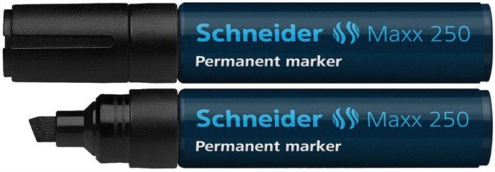 Alkoholos marker, 2-7 mm, vágott, SCHNEIDER Maxx 250, fekete