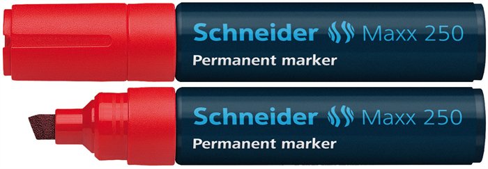 Alkoholos marker, 2-7 mm, vágott, SCHNEIDER Maxx 250, piros
