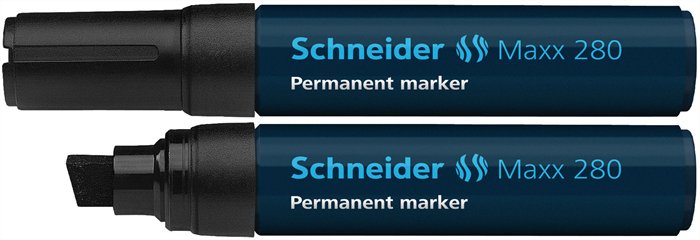 Alkoholos marker, 4-12 mm, vágott, SCHNEIDER Maxx 280, fekete