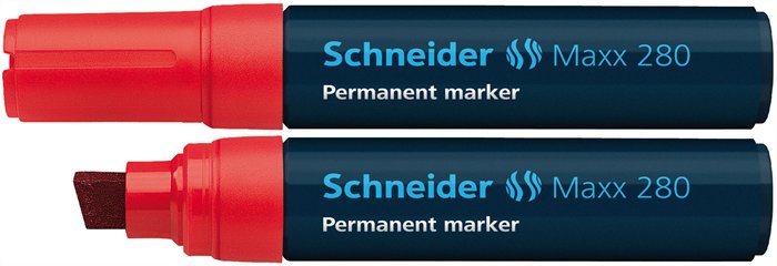 Alkoholos marker, 4-12 mm, vágott, SCHNEIDER Maxx 280, piros