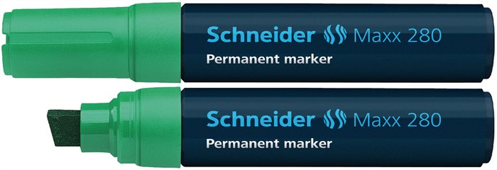 Alkoholos marker, 4-12 mm, vágott, SCHNEIDER Maxx 280, zöld