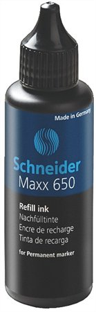Utántöltő palack Maxx 230 és 280 alkoholos markerekhez, 50 ml, SCHNEIDER Maxx 650, fekete