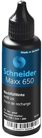 Utántöltő palack Maxx 230 és 280 alkoholos markerekhez, 50 ml, SCHNEIDER Maxx 650, fekete