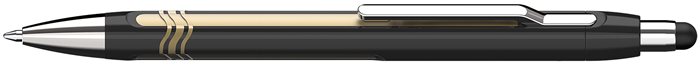 Golyóstoll, 0,7 mm, nyomógombos, érintőképernyőhöz, fekete-arany tolltest,SCHNEIDER Epsilon Touch XB, kék