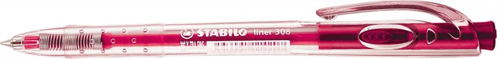 Golyóstoll, 0,38 mm, nyomógombos, STABILO Liner 308, rózsaszín