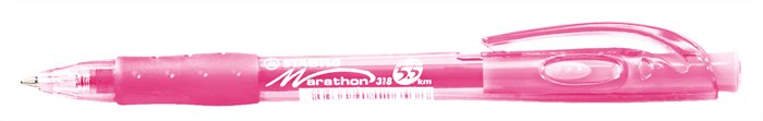 Golyóstoll, 0,38 mm, nyomógombos, STABILO Marathon, rózsaszín