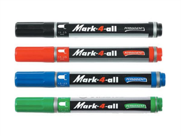 Alkoholos marker, 1,5-2,5 mm, kúpos, STABILO Mark-4-all, zöld