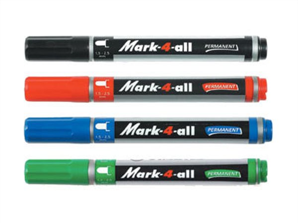 Alkoholos marker, 1,5-2,5 mm, kúpos, STABILO Mark-4-all, fekete