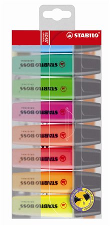 Szövegkiemelő készlet, 2-5 mm, STABILO BOSS original, 8 különböző szín