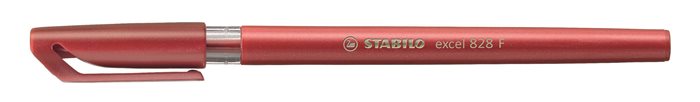 Golyóstoll, 0,38 mm, kupakos, STABILO Excel, piros