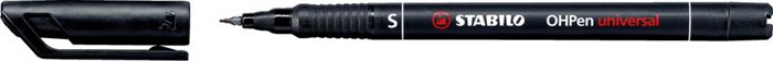 Alkoholos marker, 0,4 mm, STABILO OHPen S, fekete