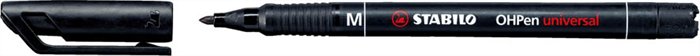 Alkoholos marker, 1 mm, STABILO OHPen M, fekete