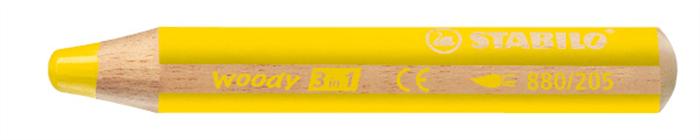Színes ceruza, kerek, vastag, STABILO Woody 3 in 1, citrom