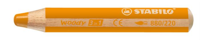 Színes ceruza, kerek, vastag, STABILO Woody 3 in 1, narancssárga