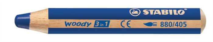 Színes ceruza, kerek, vastag, STABILO Woody 3 in 1, ultramarin
