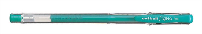 Zseléstoll, 0,4 mm, kupakos, UNI UM-100 Signo Fine, zöld