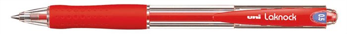 Golyóstoll, 0,3 mm, nyomógombos, UNI SN-100 Laknock, piros