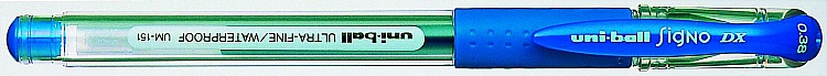 Zseléstoll, 0,25 mm, kupakos, UNI UM-151 Signo DX, kék