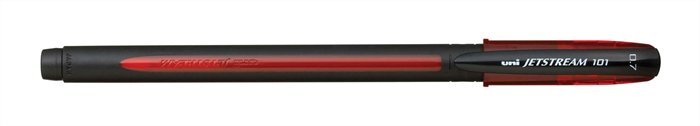 Golyóstoll, 0,3 mm, kupakos, UNI SX-101 Jetstream, piros