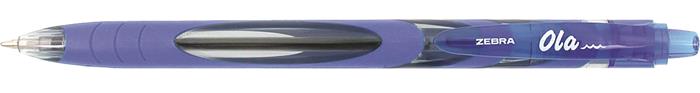 Golyóstoll, 0,27 mm, nyomógombos, ZEBRA OLA, kék