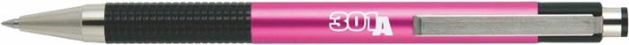 Golyóstoll, 0,24 mm, nyomógombos, rózsaszín tolltest, ZEBRA F-301 A, kék