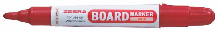 Táblamarker, 2,6 mm, kúpos, ZEBRA Board Marker, piros