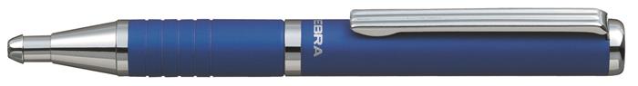 Golyóstoll, 0,24 mm, teleszkópos, metálkék tolltest, ZEBRA SL-F1, kék