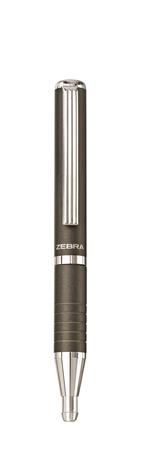 Golyóstoll, 0,24 mm, teleszkópos, metálszürke tolltest, ZEBRA SL-F1, kék