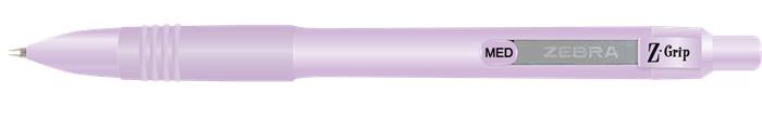 Golyóstoll, 0,27 mm, nyomógombos, lila tolltest, ZEBRA Z-Grip Pastel, kék