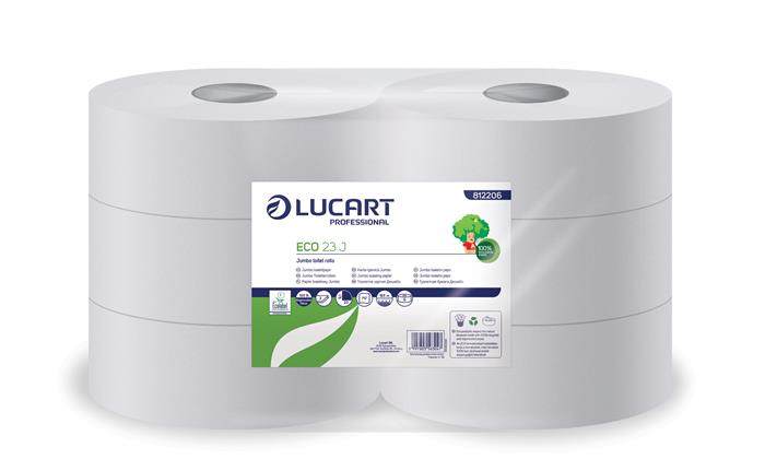 Toalettpapír, 2 rétegű, 165 m, 23 cm átmérő, LUCART, Eco, fehér