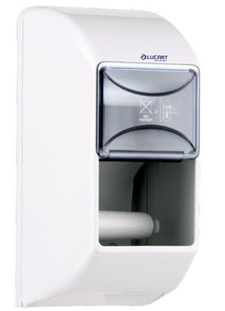Toalettpapír adagoló, kistekercsekhez, dupla, 14,5×14,5×30 cm, LUCART Twin