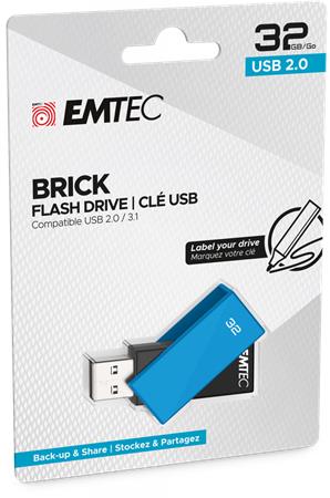 Pendrive, 32GB, USB 2.0, EMTEC C350 Brick, kék