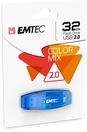 Pendrive, 32GB, USB 2.0, EMTEC C410 Color, kék