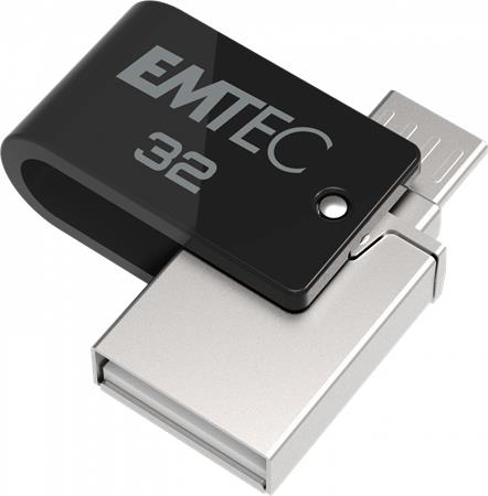 Pendrive, 32GB, USB 2.0, USB-A/microUSB, EMTEC T260B Mobile&Go